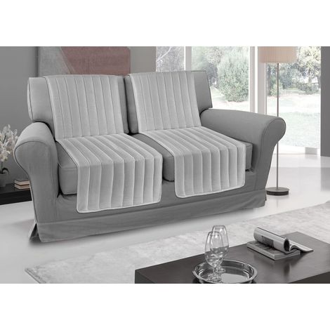 Copridivano A Fasce Trapuntate Proteggi Seduta Modello Stripe Colore Grigio, misura1 CoppiacoloreGrigio