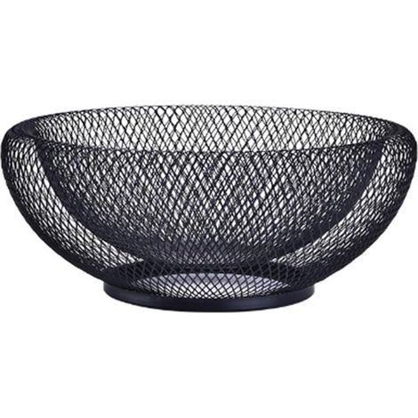 Plateau de service rond pour le pain et les aliments, de couleur noire et dorée, convenant aux fruits, desserts, en-cas et tables de cuisine.-AquaForge (1/5)