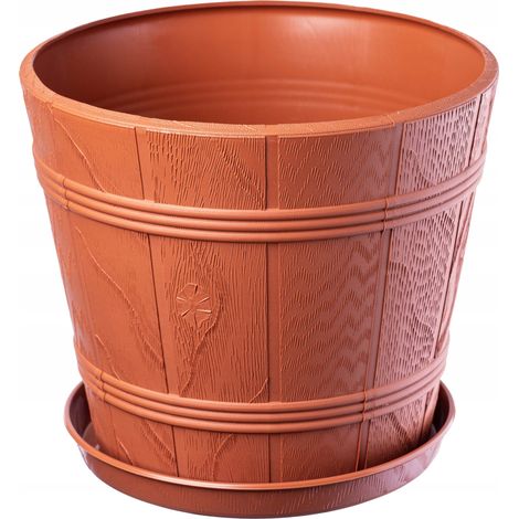 Vaso da fiori KADAX Vaso da fiori 42 cm Supporto per fiori in plastica con coperchio in legno (1/5)