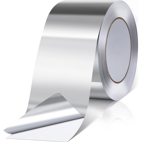 Ruban adhésif aluminium 50mm x 20m - Ruban scellant métallique haute température pour conduits d'air, isolation et barrière vapeur - Lave-vaisselle, plan de travail, gouttière