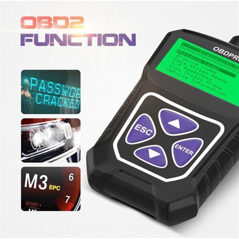 OBDPROG MT100 Multifunktions-OBD2-Scanner – Motorcode-Lesegerät mit 10 Diagnosefunktionen. Live-Datenanzeige und I/M-Test – Mehrsprachiges Kfz-Diagnosegerät für alle Fahrzeuge. (1/3)