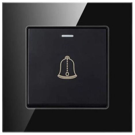 Pannello in vetro temperato Campanello da parete Interruttore a pulsante per campanello da parete 220 250 V Elettrodomestici per hotel e casa FLITI