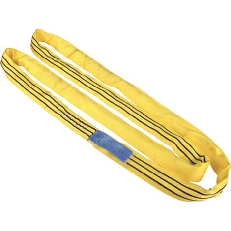 Elingue textile tubulaire ronde de levage PONSA - 3 Tonnes - 4,00 ML - Jaune (1/2)