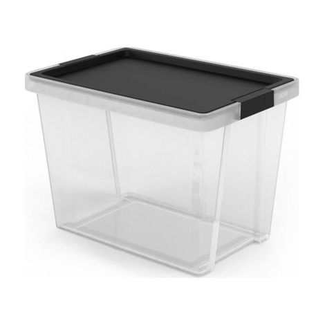 CAJA MULTIUSOS 15L CON TAPA NEGRO 25X36X26CM