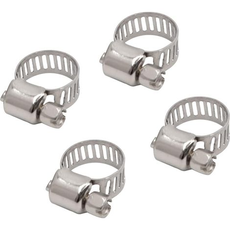 Adjustable Band Hose Clamp (16mm - 25mm/0.63" - 0.98") 4Pcs, Metal Clip - for Home Garden Tube Pipe Fastening (1/5)