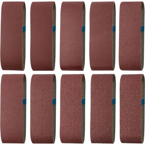 Schleifband 75 x 533 mm, 2 x Körnung 40/60/80/100/120/150/180/240/320/400 (Korrektur/Mittel/Fein/Fein), zum Polieren und zur Staubentfernung, ideal für Holz (20 Stück)