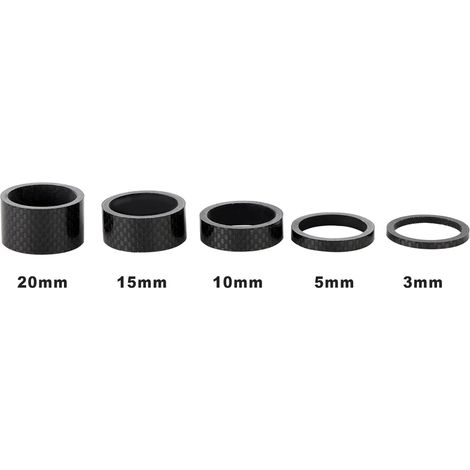Kit complet de rondelles et entretoises de potence pour fourche VTT en fibre de carbone 3/5/10/15/20mm (1/5)