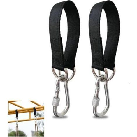 Lot de 2 sangles de suspension pour balançoire d'arbre, ceinture robuste de 50 cm avec mousqueton de sécurité pour siège de balançoire hamac et sac de sable