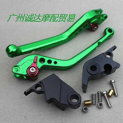 Levier de frein modifié en alliage d'aluminium pour motos Kawasaki ZX10R, ZX10RR et ZX10KPT (tige longue verte) (1/5)