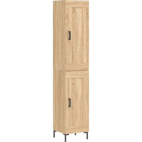 Buffet,Bahut,Meuble de Rangement haut Chêne sonoma 34,5x34x180 cm Bois d'ingénierie CFW59939 (1/5)