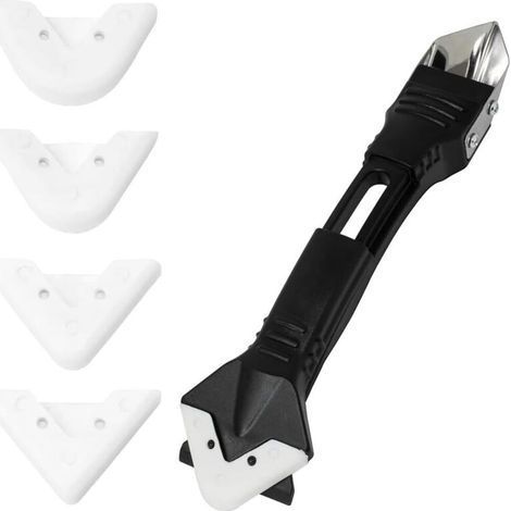 Kit professionnel de calfeutrage et de rénovation - Outil complet pour araser le silicone, comprenant un ouvre-cartouche et 5 tailles de joints différentes - Équipement parfait pour lisser les joints. (1/4)