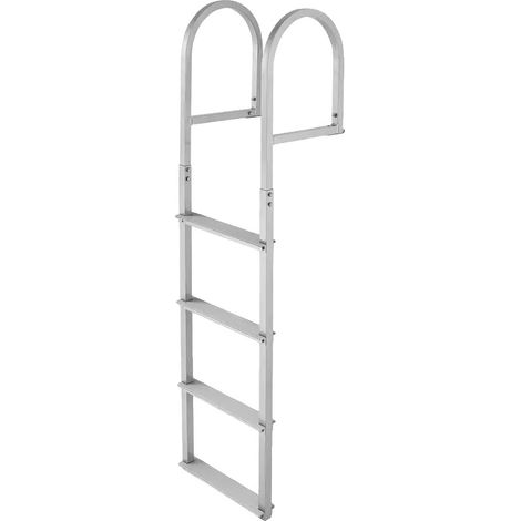 Escalera de muelle, aleación de aluminio, diseño antideslizante, verde militar (1/2)