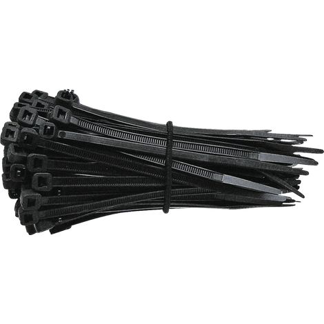 Fascette nere per cavi, dimensioni 200x4,7 mm, confezione da 100 pezzi.