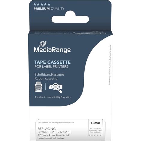 Ruban d'étiquetage MEDIARANGE MRBTZ231S, remplace Brother TZ-231S/TZe-231S
