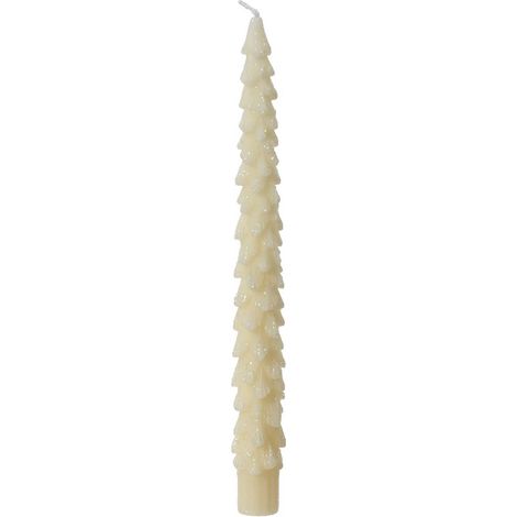 Spitzkerzen Tannenbaum Weiß mit Glitter Ø 2,1 cm Höhe 25 cm - 2 Stück (1/2)