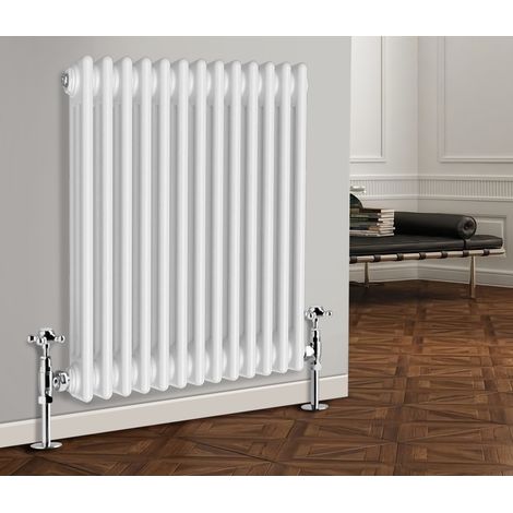 Traditional Radiator Cast Iron Style Radiator 3 Column White 600 x 605mm