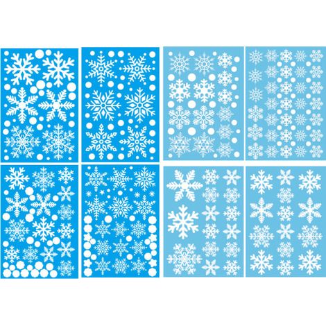 Décor Neige Flocon Adhésif Vitre, Stickers Gel pour Fenêtre Miroir, Autocollant Hiver 1 Pièce (1/5)