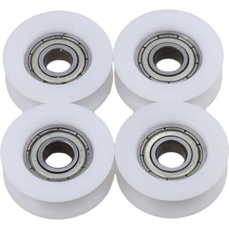 Lot de 4 poulies de guidage à roulement à gorge en U 6 x 24 x 9 mm (1/2)