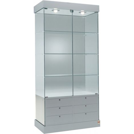 Vetrina Alta con Luci L93xP46xH188 cm Cristalli Temperati Ante Battenti art OF101BS (1/2)