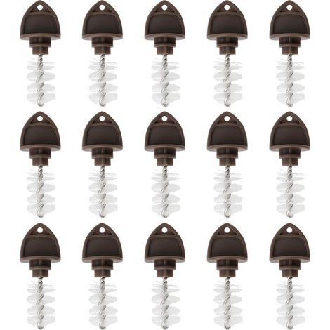 Brosse de protection pour robinet de bière, accessoire pour la production de bière, 15 pièces (diamètre des poils : 14 mm, marron) (1/3)
