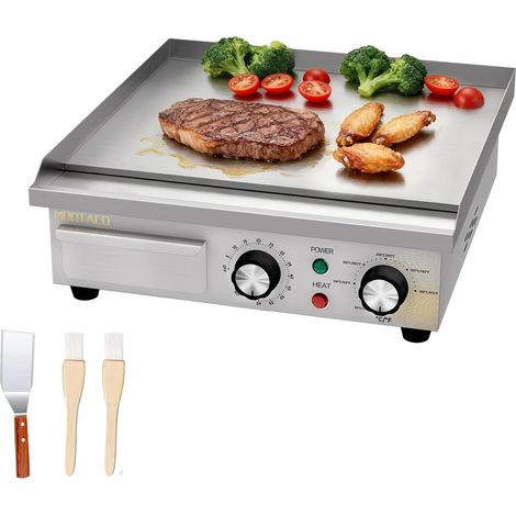 36cm Stainless Steel Commercial Electric Griddle with Adjustable Temperature Control,Timer,BBQ (1/5)