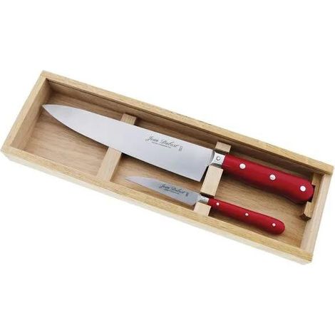 Jean Dubost Set 2 Küchenmesser Rot Ergonomisch