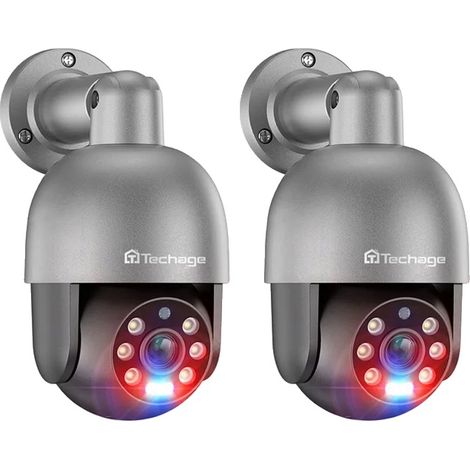 Caméra de sécurité, résolution 8MP, capacité de vision nocturne, 2pc 8MP Cam PTZ (1/2)