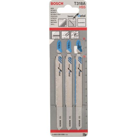 Bosch Professional 3x Lame per seghetto alternativo T 321 AF Speed for Metal (per Tubi e profili in metallo, pareti sottili, accessorio Seghetto alternativo)