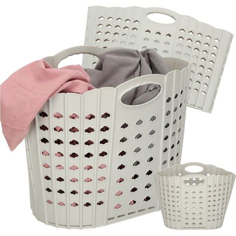 Cesto para la ropa sucia organizador de baño plegable gris