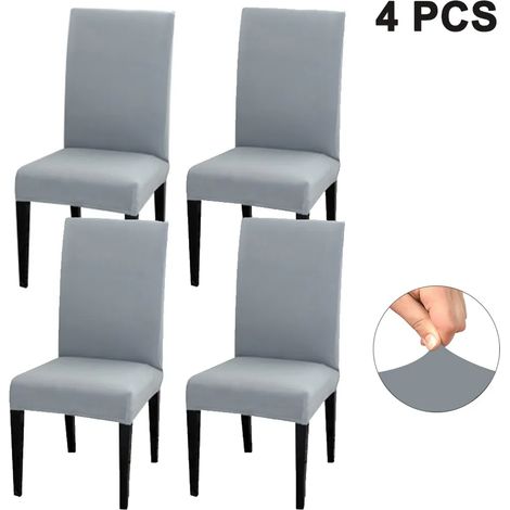 Ensemble de 4 housses de chaise pour hôtel, restaurant, cérémonie, banquet et mariage (1/5)