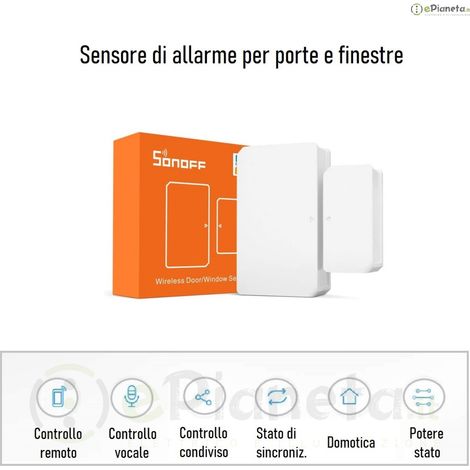 Sensore di allarme sicurezza per porte finestre wireless senza fili funziona con Alexa Google Home SONOFF SNZB-04 (1/5)