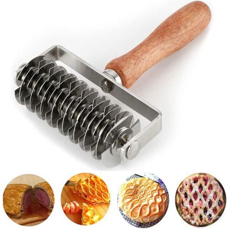 Machine à découper la pâte feuilletée au rouleau – Acier inoxydable, pour tartes, pains et découpe de pâte feuilletée (1/5)