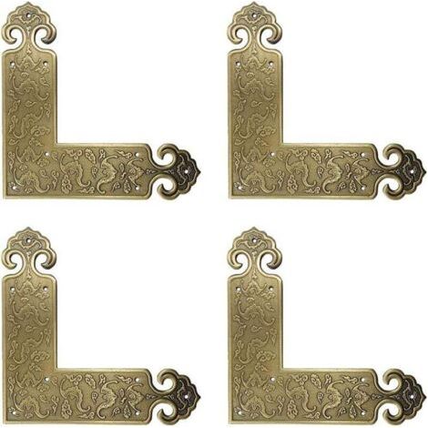 Pack de de 4 protections d'angle décoratives en , XU,laiton vieilli pour meubles de tables et chaises - (1/4)