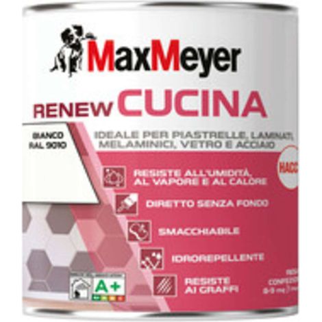 MAX RENEW CUCINA SMALTO BIANCO R9010 0,750 L - 4 pezzi