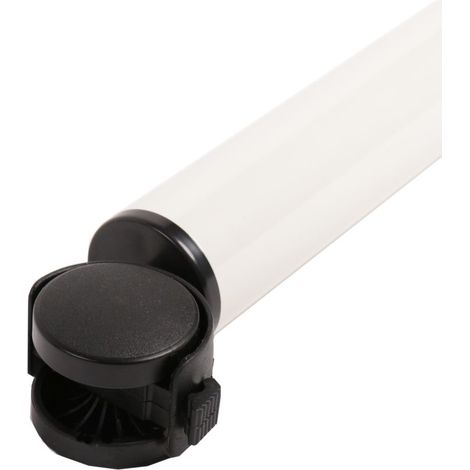 Tischbein Möbelbein Tischfuss Möbelfuss auf Rolle mit Bremse 710mm ø 50mm Weiss (1/3)