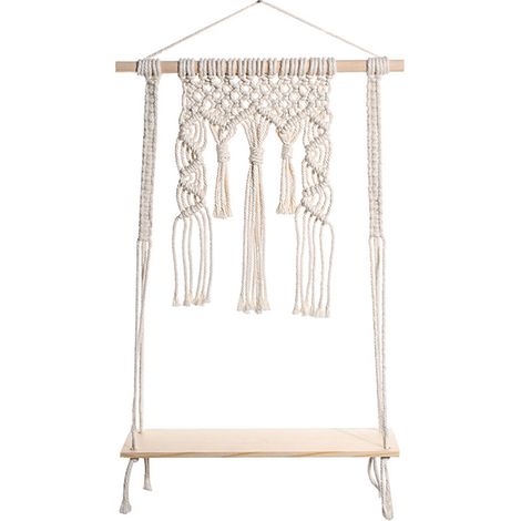 Étagère murale suspendue en corde tissée à la main, pour cuisine, salle de bain et rangement d'intérieur