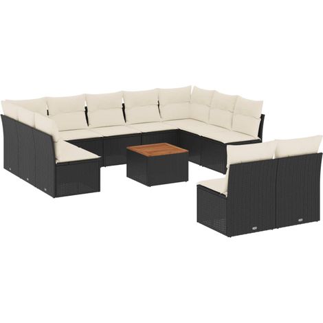 Maison Exclusive - Set de sofás de jardín 12 piezas cojines ratán (1/5)