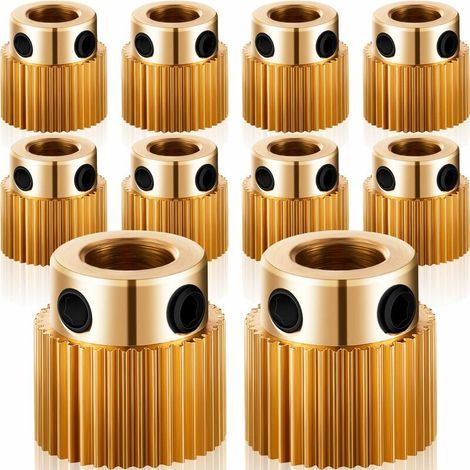 Extruder Wheel 3D Printer Parts 40 Tooth Gear Brass Extruder Wheel Compatible with CR-10, CR-10S, S4, S5, Ender 3, Ender 3 Pro (10) (1/5)