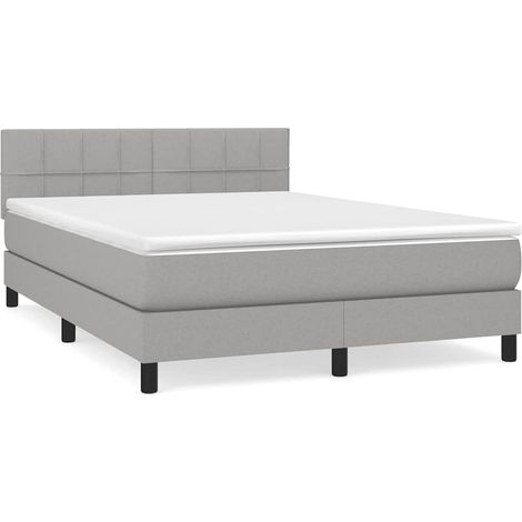 Maison Exclusive - Giroletto a Molle con Materasso Grigio Chiaro 140x190cm Tessuto (1/5)