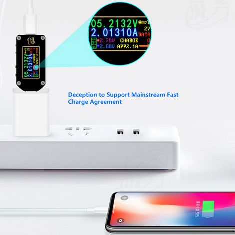 Multimètre numérique LCD USB de type C avec affichage de tension, de courant et de puissance (TC66) (1/5)