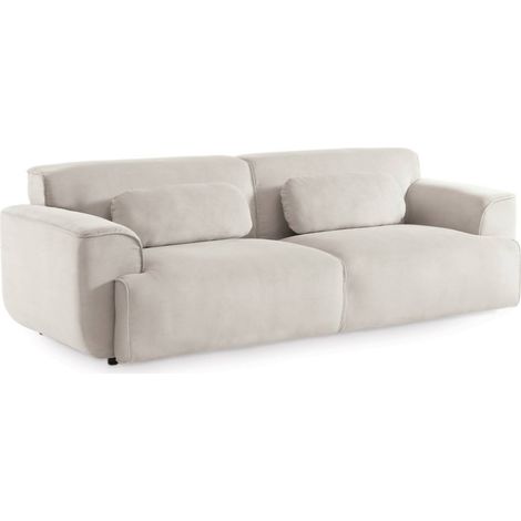 3-seater corduroy sofa Greige 230x98x73 cm - Wallas corduroy