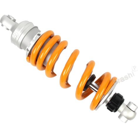 Amortiguador de suspensión trasera, 305 mm de longitud, diseño monotubo, precarga ajustable, vástago de pistón de baja fricción, componentes mecanizados por CNC. (1/5)