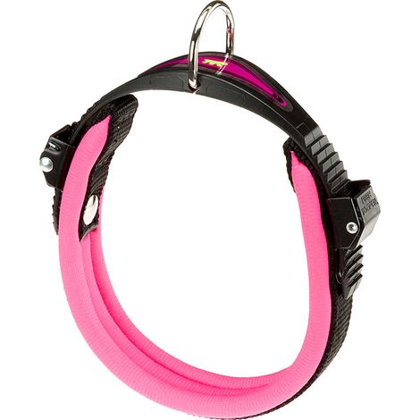 Ferplast ERGOFLUO C Collier pour chiens avec rembourrage moelleux et fermeture avec micro-régulation.. Variante C15/33 - Mesures: A: 25-33 cm B: 15 mm - Fuchsia (1/5)