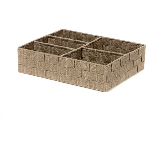 Organisateur 5 compartiments Stan taupe - COMPACTOR - 25 x 32 x H.8 CM - Marron (1/4)