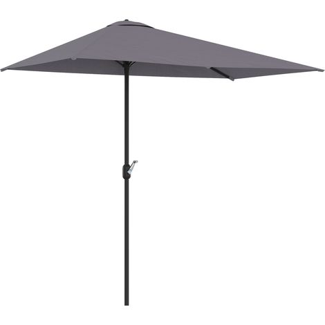 Media Sombrilla 230x130x245 cm Parasol para Pared de Jardín con Manivela y Mástil de Metal de Ø38 mm Terraza Balcón