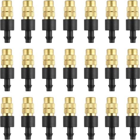 BUNTHAUS 30 Pièces Buse de Pulvérisation en Laiton, Buse d'atomisation Réglable Cuivre d'Irrigation goutte 4/7mm Atomisation Micro Arroseur Jardin Refroidissement Équipement pour Pelouse Légumes Serre