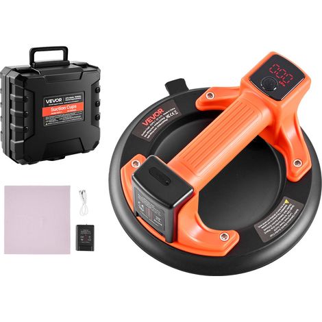 Ventouse Carrelage Électrique 20,3 cm Ventouse Vitre Capacité Levage 200 kg Outil Pose Carrelage pour Carreaux Plaque Verre Lisse Granit, Affichage Numérique Puissance Aspiration Niveau Batterie (1/5)