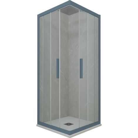 Box doccia 70x80 angolare scorrevole Blu Navy h 200 Kolors