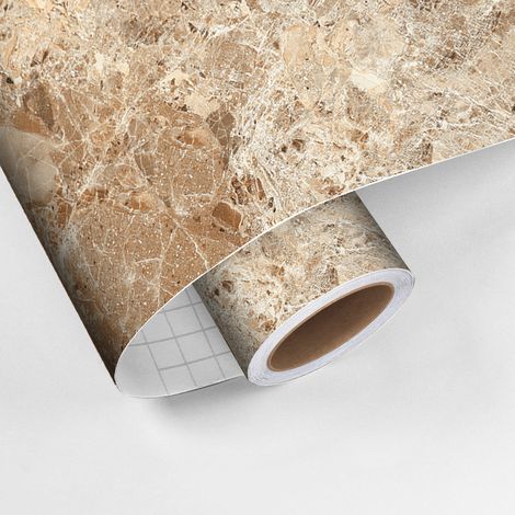 Revêtement sticker sol - MARBRE DE ANCÔNE - Rouleau adhésif Protection Anti-dérapant - 60x100cm (1/5)
