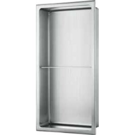 Niche murale de douche, étagère encastrable douche acier Inox Brossé - 60x30cm (1/3)